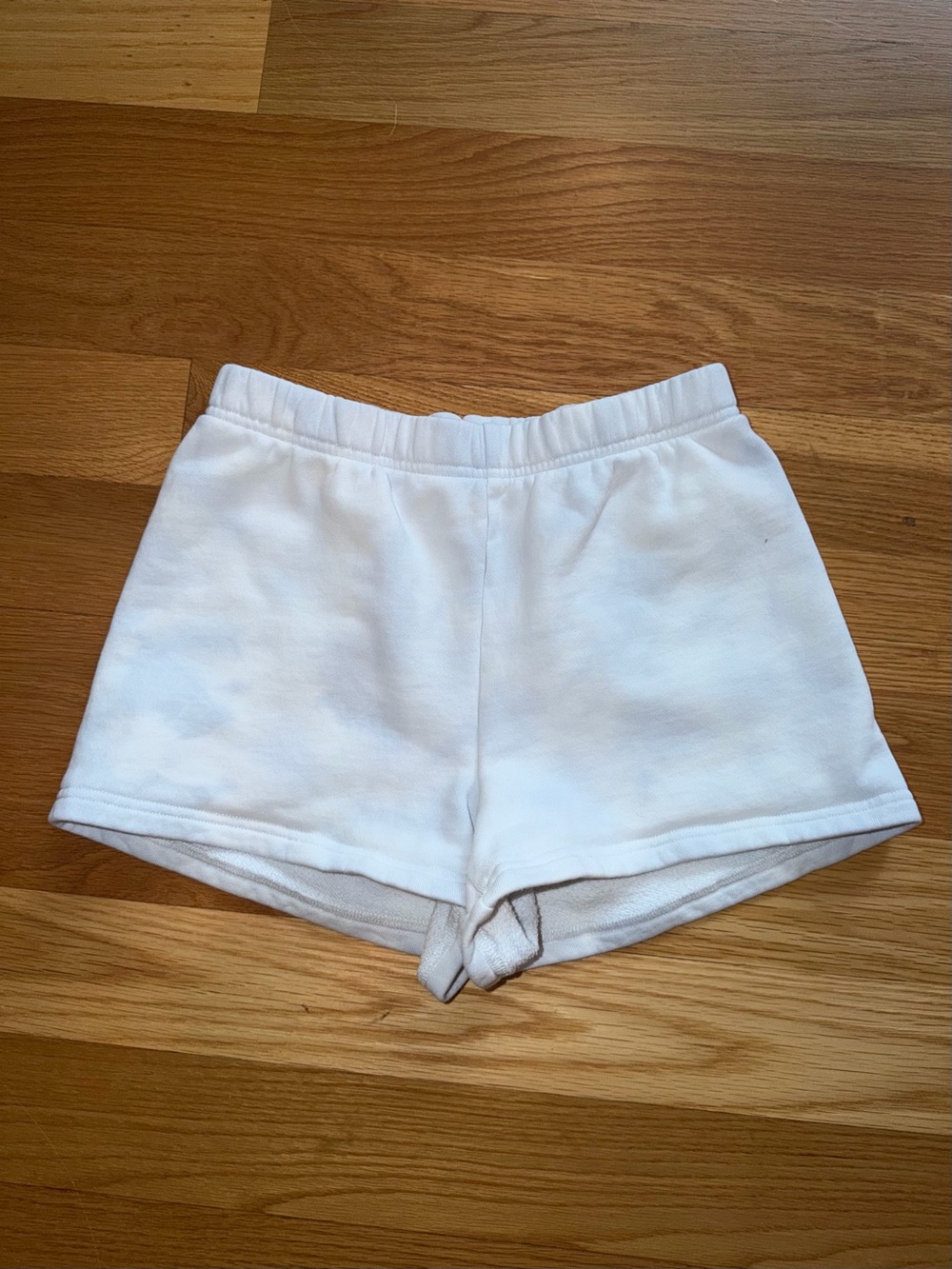 TNA (Aritzia) White and Blue Cozy Sweatfleece Shorts